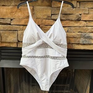 Elegant White One-Piece Swimsuit